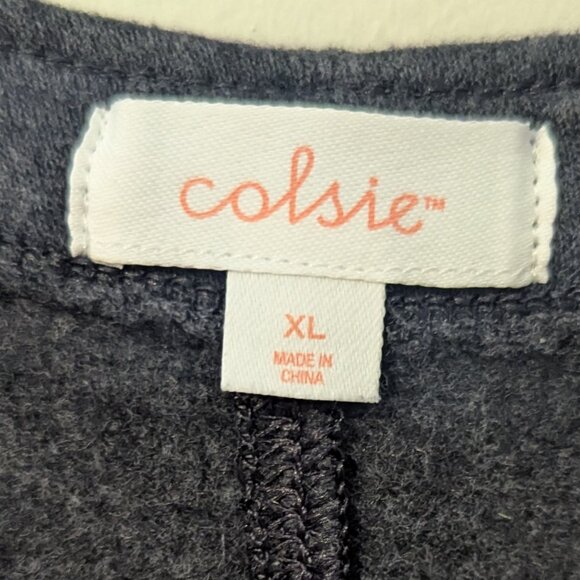 NWT Colsie Fleece Jumpsuit Romper Loungewear Grey Size XL Crop Cozy Pockets Boho - Picture 8 of 8